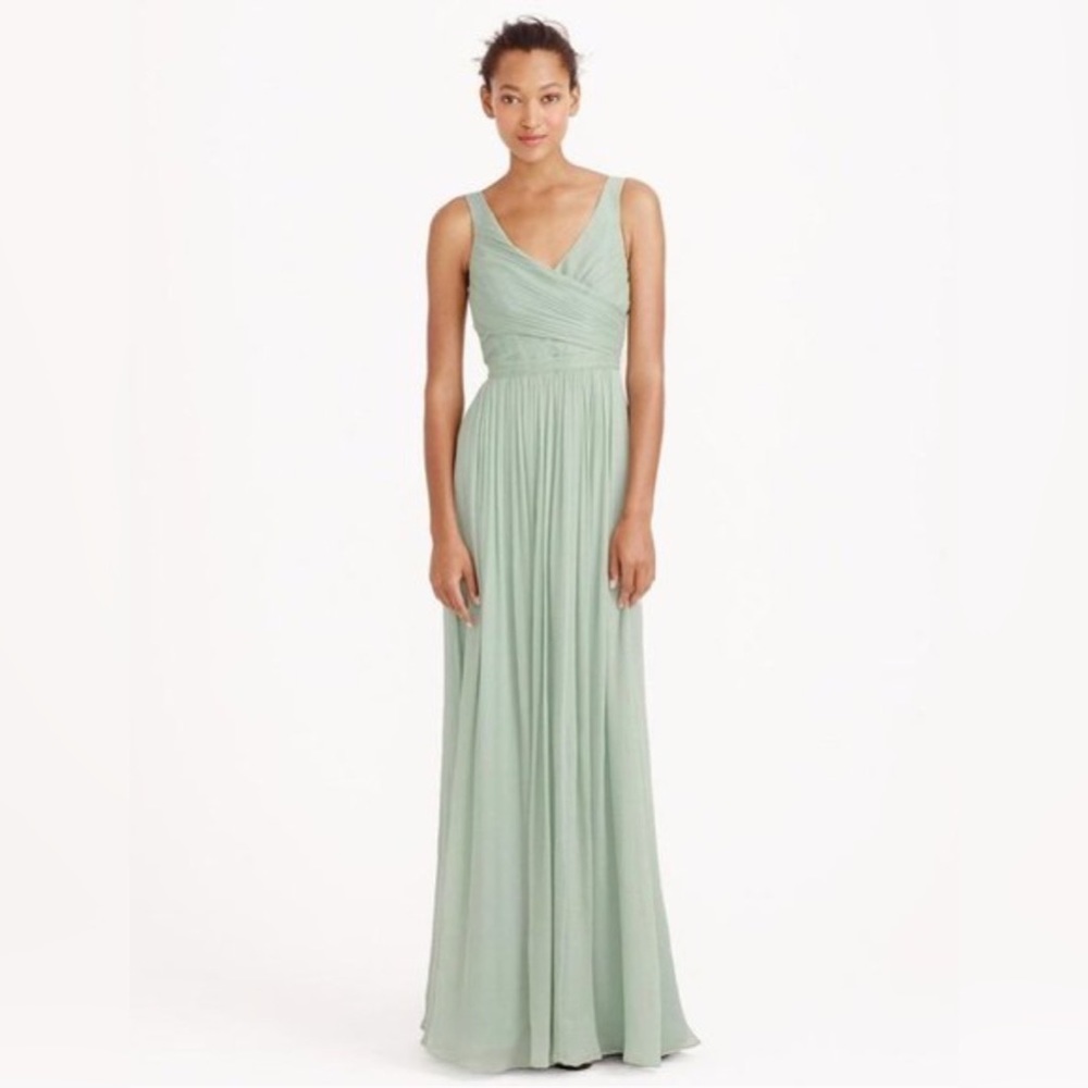 NWT J Crew 6P Sage Green Silk Heidi Dress